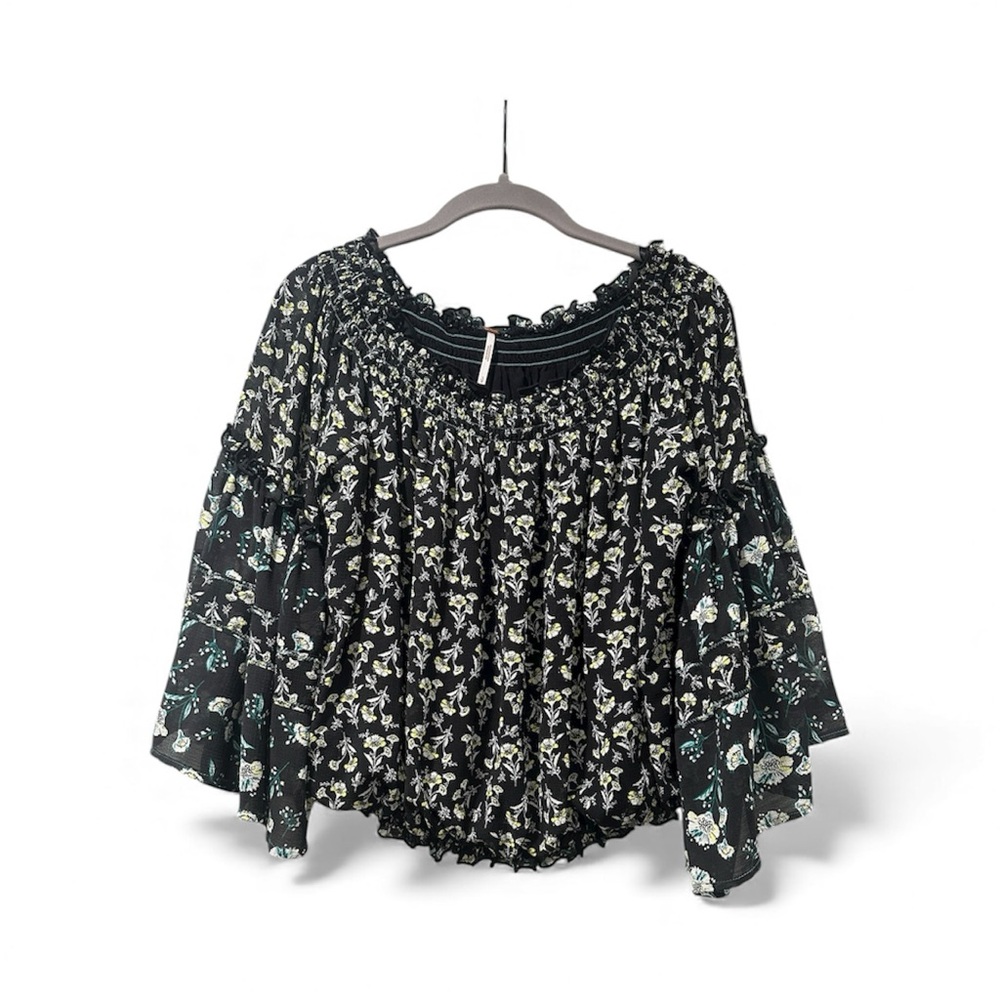 FP Movement by Free People Black and White Floral Blouse